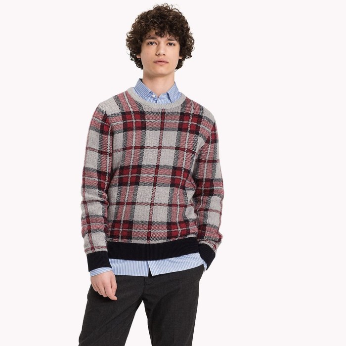 TRÓJKOLOROWY KRACIASTY SWETER (XL)