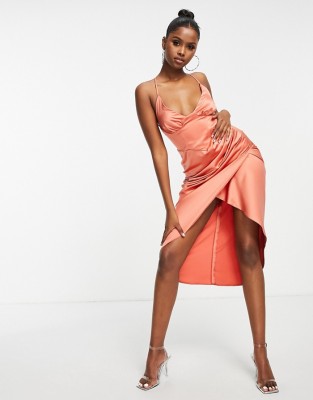 Satynowa asymetryczna sukienka (34)