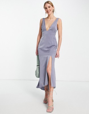 Asymetryczna sukienka rozcięcie (44)