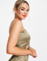 SATYNOWA SUKIENKA KHAKI (38)