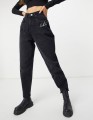 CZARNE MOM JEANS HAFT (W32L32)