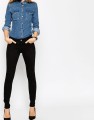 CZARNE JEANSY RURKI 7/8 (W25L32)