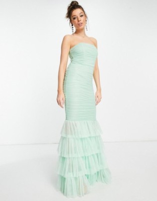 Miętowa sukienka maxi (38)