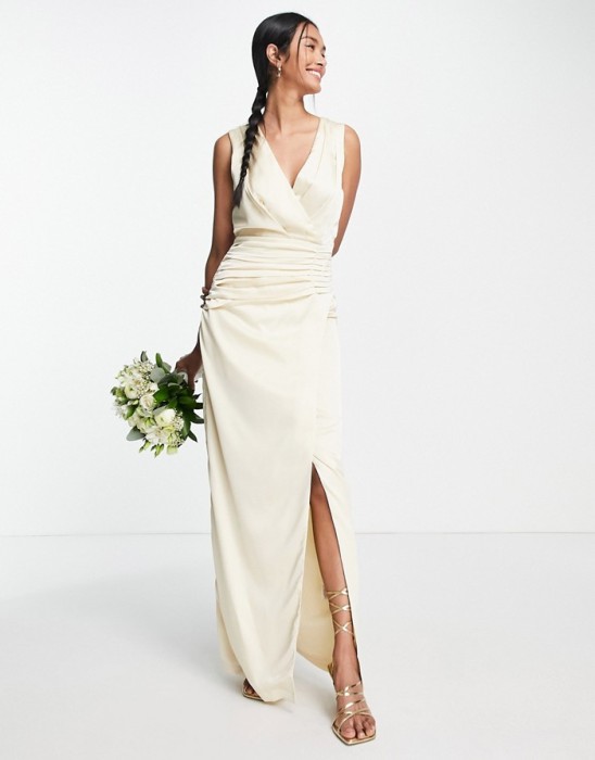 KOPERTOWA SATYNOWA SUKIENKA MAXI (34)