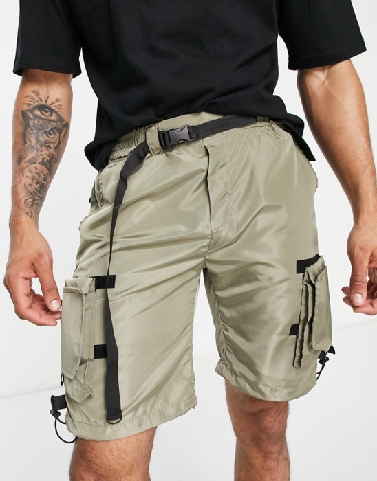 KHAKI SZORTY KIESZENIE (S)