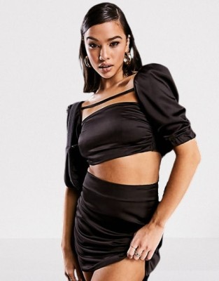 Satynowy czarny top (34)