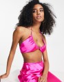 FUKSJOWY SATYNOWY TOP (36)
