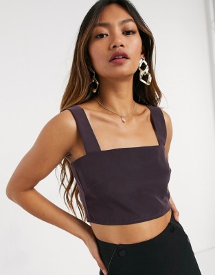 Gładki top kwadratowy dekolt (34)