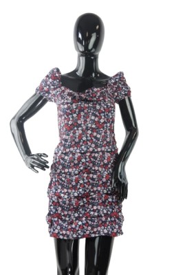 Granatowa sukienka floral print (36)