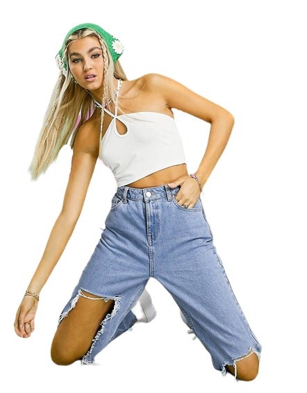 NIEBIESKIE JEANSY DZIURY (W34L32)