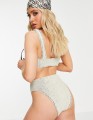 KREMOWY DÓŁ BIKINI WYSOKI STAN