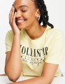 ŻÓŁTY KRÓTKI T-SHIRT PRINT (XS)