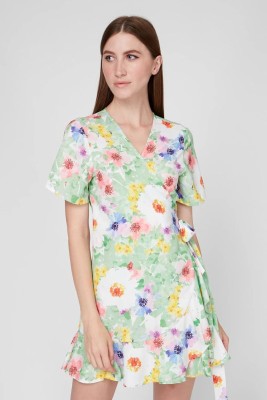 Kopertowa sukienka print (XS)
