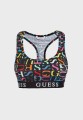 CZARNY TOP KOLOROWY PRINT LOGO (L)