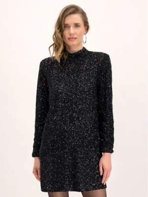 Czarna cekinowa sukienka mini (XS)