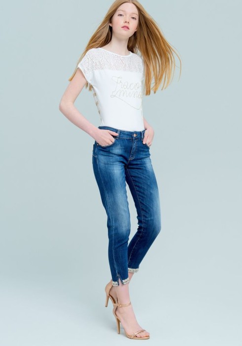 CIEMNONIEBIESKIE JEANSY ZAMEK (W30)