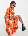 KOPERTOWA SUKIENKA FLORAL PRINT (40)