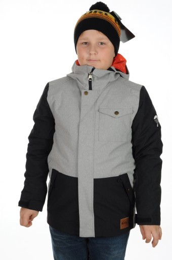 SZARO CZARNA KURTKA KAPTUR (12L)