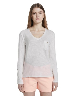 Śmietankowa bluzka v neck (S)