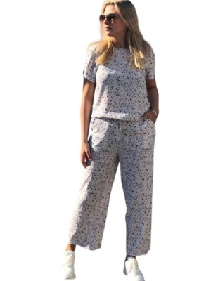 Liliowe spodnie print (L)