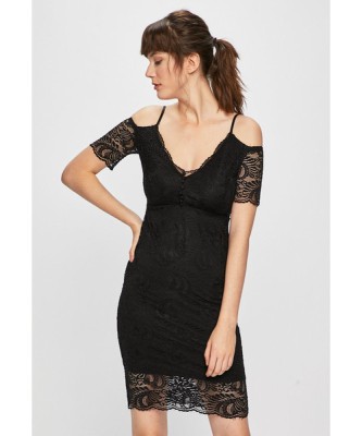 Czarna koronkowa sukienka mini (XS)