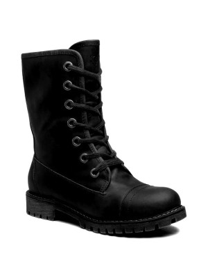 Skórzane czarne botki (36)