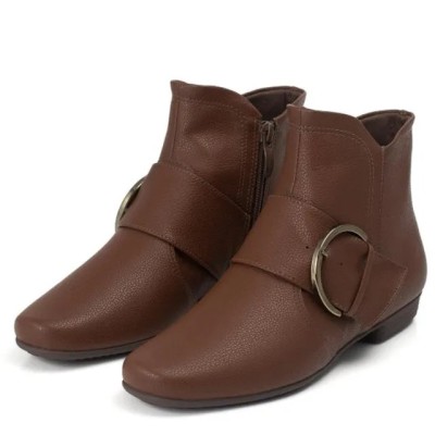 Brązowe botki zamek (37)