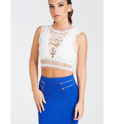Biały haftowany top (XS)