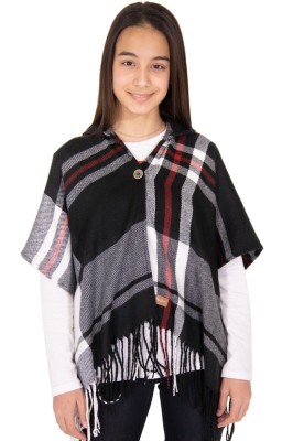 Kolorowy sweter kratka frędzle (12L)