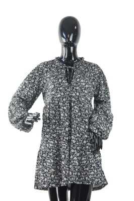 Czarna sukienka midi floral print (40)