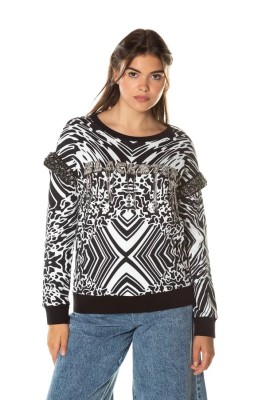 Dwukolorowa luźna bluza (XS)