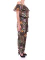 KOMBINEZON KHAKI FLORAL PRINT PASEK (L)