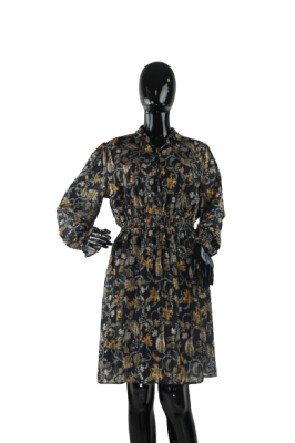 Czarna wzorzysta sukienka (2XL)