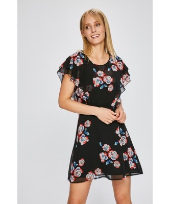 Czarna sukienka mini floral print (XL)