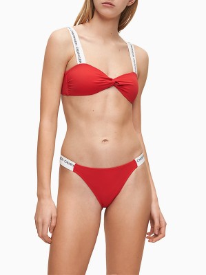 Czerwony top bikini logo (S)