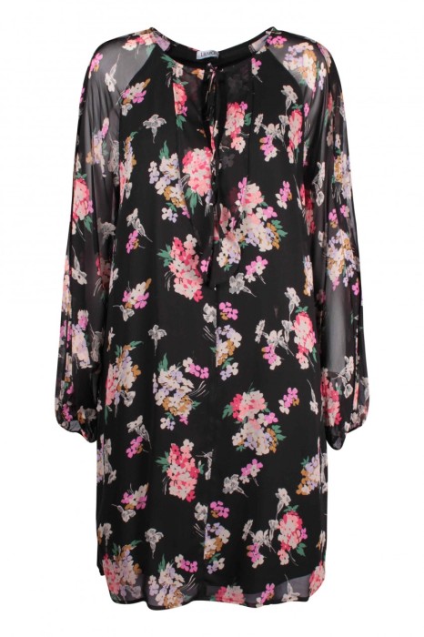CZARNA SUKIENKA FLORAL PRINT (M)