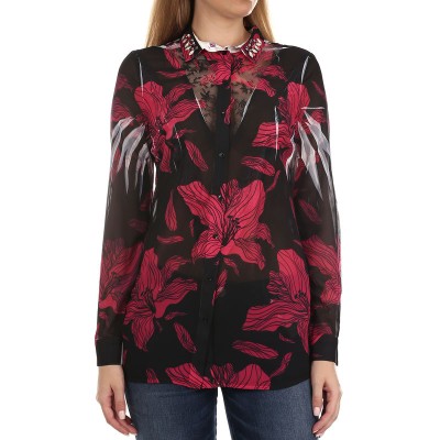 Czarna koszula floral print (XS)