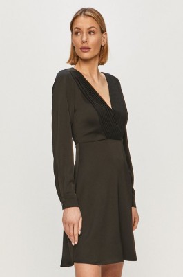 Czarna satynowa sukienka mini (M)