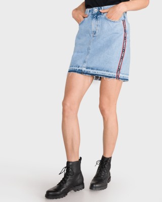 Jeansowa spódnica lampasy (W24)