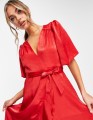 CZERWONA ASYMETRYCZNA SUKIENKA (36)