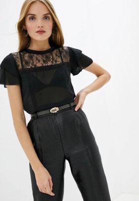 Czarna bluzka koronka (XL)
