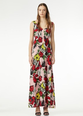Różowa sukienka floral print (2XL)