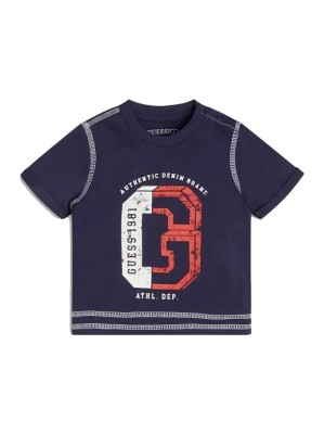 Granatowy t-shirt print (3-6M)