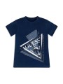 GRANATOWY T-SHIRT LOGO (3-6M)
