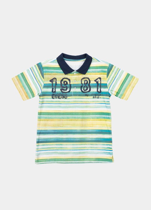 KOLOROWA KOSZULKA POLO PASKI (3-6M)