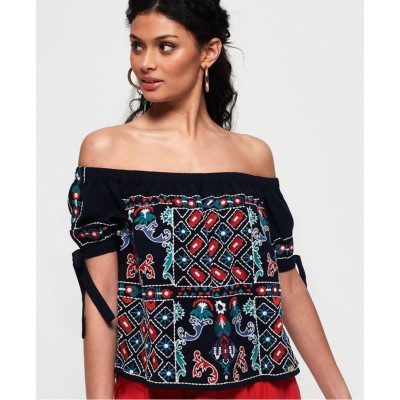 Ciemnogranatowa bluzka hafty (36)