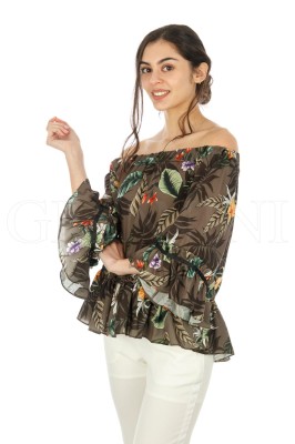 Bluzka off shoulder nadruk (XL)