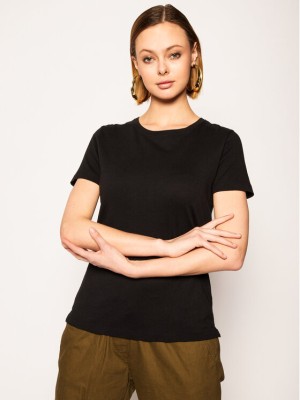Czarny t-shirt nadruk (XS)