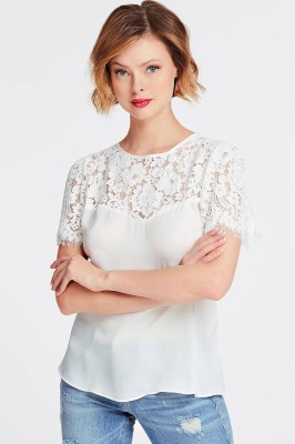 Biała bluzka koronka (XS)