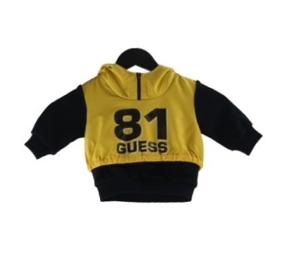 Żółta bluza napisy logo kaptur (3-6M)